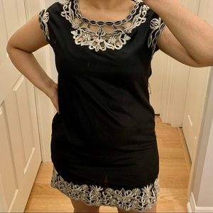 Classy Embroidered Black Forever 21 Dress